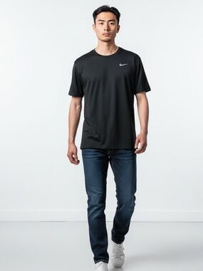 Nike Men’s Black Dri-FIT Crew Neck T-Shirt size L. sku 135